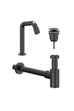 Achat Immédiat IVY Pact Ensemble pour lave-mains - Contour - montage en surface - bas - clapet always open - Chrome noir PVD