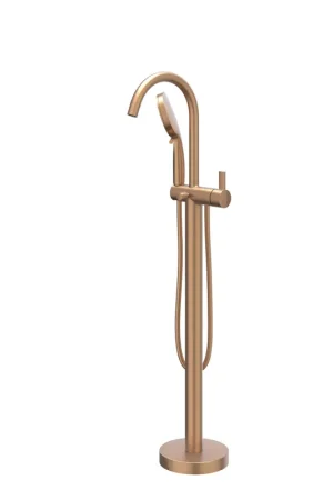 Vente Flash IVY Pact Mitigeur de bain autoportant - bec pivotant - 150cm - flexible de douche - douchette 3 jets - cuivre brossé mat PVD
