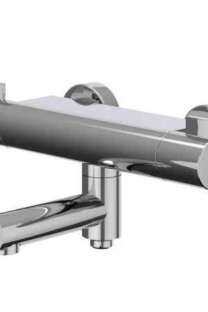 Vente Directe IVY Pact Mitigeur thermostatique de bain apparent - bec de baignoire pivotant - inverseur - Cooltouch - Chrome