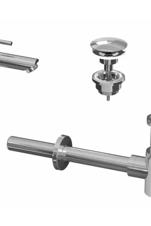 Acheter Direct INK 1A Kit robinet lave-mains - robinet lave-mains sur pied - bas - toujours ouvert - bonde et siphon design - Chrome