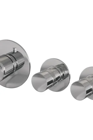 Vente Flash Brauer Chrome Edition mitigeur thermostatique encastré - avec partie encastrée - 3 poignées lisses - chrome