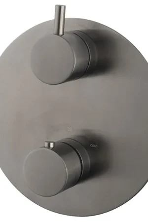 Wiesbaden Caral Ensemble de finition rond pour thermostat encastré 2 voies gunmetal PVD Offre Spéciale