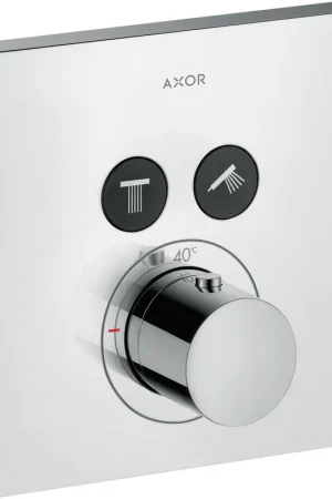 AXOR Showerselect square plaque de finition thermostatique avec robinet d‘arrêt pour 2 fonctions chrome Acheter En Ligne