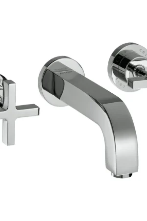 AXOR Citterio jeu de finition couleur pour robinet mural avec poignée en croix sans rosace 22 cm chrome Paiement Sécurisé