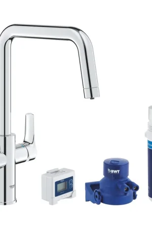 Authentique Grohe Blue Pure Start Mitigeur de cuisine - bec en vorme U - avec fonction filtre - Chrome
