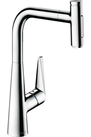 Vente Directe Hansgrohe M51 M5117-H300 Mitigeur de cuisine 1 trou avec douchette extractible avec bec pivotant 110°/150° chrome
