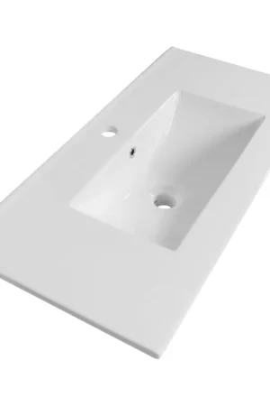 Saniclass Vygo Small Meuble lavabo - 80x40x2cm - 1 trou de robinet - céramique - blanc brillant Remise