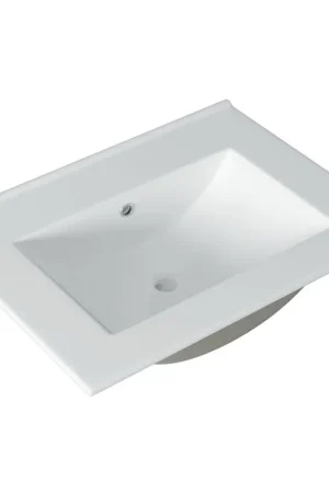 Saniclass Vygo Meuble lavabo - 81x2x46cm - trop-plein - 1 vasque - 0 trous de robinet - céramique - blanc Produit De Marque