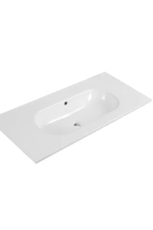 Saniclass Chaci Lavabo - 100x46x14cm - sans trous de robinet - céramique - blanc Usine Directe