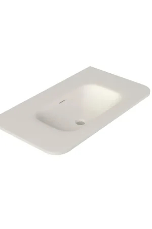Royal Plaza Terra Vasque pour meuble - 101x46x1.2cm - 1 vasque - sans trou de robinet - solid surface - coins arrondis - blanc mat Soldes