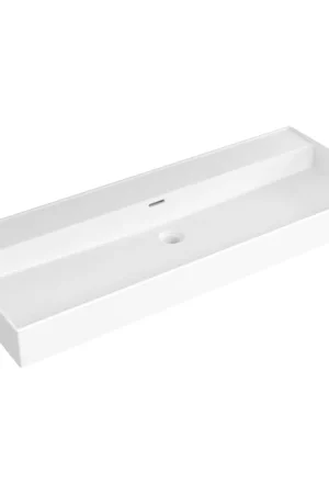 Saniclass Legend Meuble Lavabo - 121x47x13cm - avec trop-plein - 1 vasque - 0 trous de robinet - céramique - blanc brillant Seulement Aujourd'hui