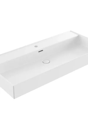 Saniclass Legend Meuble Lavabo - 101x47x13cm - avec trop-plein - 1 vasque - 1 trou de robinet - céramique - blanc brillant Prix Promo