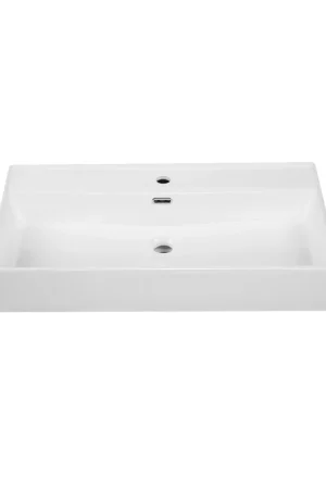 Saniclass Legend Meuble lavabo - 60.5x47x12cm - trop-plein - 1 lavabo - 1 trou de robinet - céramique - blanc brillant Remise