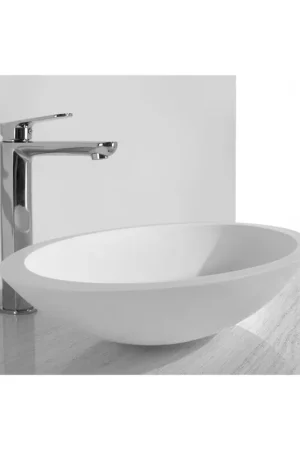 Wiesbaden Kim Vasque ovale 59 x 35 x 11 cm Solid Surface mat blanc Achetez Aujourd'hui