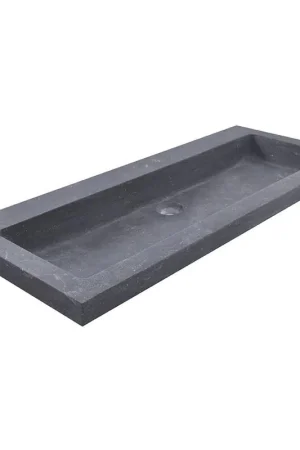 Wiesbaden Raw lavabo simple avec 1 trou de robinet 100x46x5 cm pierre dure adoucie Promotion