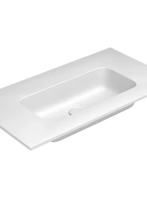 Usine Directe Nemo Stock by Falper Fin lavabo-meuble avec 1 vasque Ceramilux avec trou d‘évacuation sans trop-plein sans trou de robinet L905 x W505 x H143 mm blanc mat
