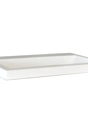 Wiesbaden Flag lavabo simple sans trou de robinet 60x36x4 cm en marbre synthétique brillant blanc Achetez Aujourd'hui