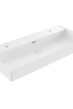 Saniclass Legend Meuble Lavabo - 101x47x13cm - avec trop-plein - 1 vasque - 2 trous de robinet - céramique - blanc brillant Promotion
