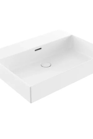 Saniclass Legend Meuble Lavabo - 61x47x13cm - avec trop-plein - 1 vasque - 0 trous de robinet - céramique - blanc brillant Prix Cassé