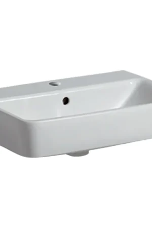 Soldes Geberit Renova Compact lavabo compact avec trou de robinet avec trop-plein 55x37x17cm blanc