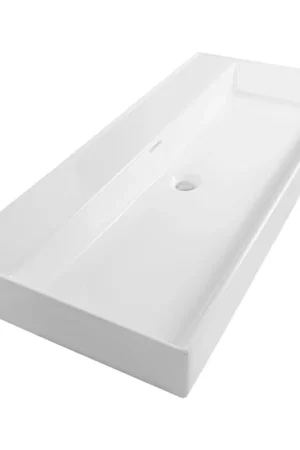 Achetez Aujourd'hui Brauer Lunar vasque pour meuble - 101x13x46.5cm - avec trop-plein - 1 bassin - 0 trous de robinet - céramique - blanc brillant