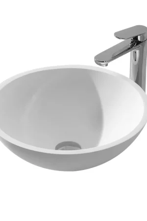 Wiesbaden Valerie vasque ronde 43 x 13 cm solid surface mat blanc Nouvel Arrivage