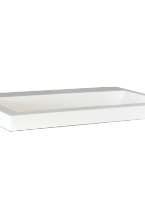 Wiesbaden Flag lavabo simple avec 1 trou de robinet 60x36x4 cm en marbre synthétique brillant blanc Meilleure Vente