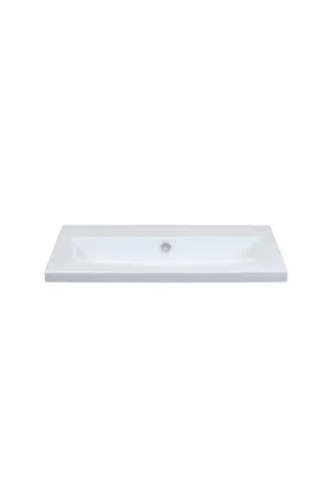 Remise HR badmeubelen Djazz lavabo en céramique 81x455x4cm blanc sans trou pour robinetterie