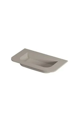 Acheter En Ligne INK Fora Lavabo - 80x45x1.7cm - sans trou de robinet - coins arrondis - porcelaine - crème coton mat