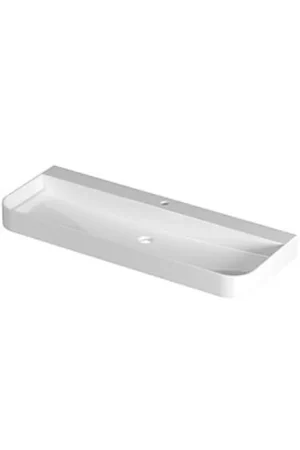 Acheter Direct INK Duomo Lavabo - 120x45x10cm - posé - coins arrondis - 1 trou de robinetterie - polystone - blanc brillant