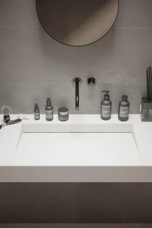 Remise Ideavit Solidsquare Lavabo 90x46x10cm rectangulaire 0 trous de robinet 1 cuve Solid surface blanc
