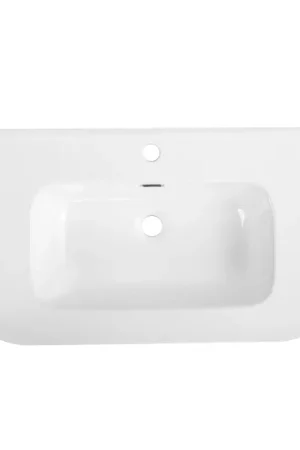 Royal Plaza Terra Vasque pour meuble - 81x46x2cm - 1 vasque - 1 trou de robinet - céramique - coins arrondis - blanc brillant Meilleur Choix