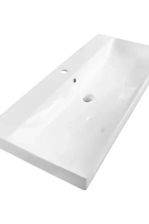 Saniclass Wave Vasque-plan de toilette - 100x46x7.5cm - trop-plein - 1 vasque - 1 trou de robinet - céramique - blanc Commander Maintenant