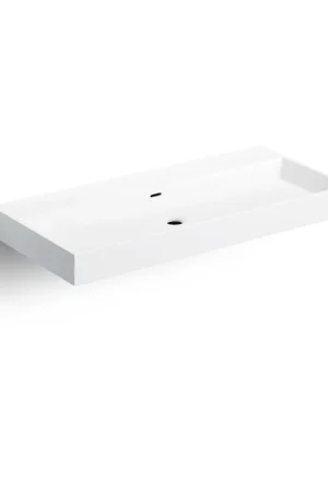 Acheter Direct Clou Wash Me lavabo 90x42cm trous de robinetterie pré-percés Aluite Blanc mat