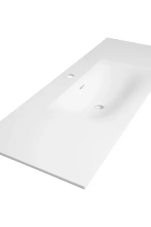 Achat Immédiat BRAUER Glacier Lavabo - 120x46x2cm - 1 vasque - 1 trou de robinet - fine stone - blanc mat