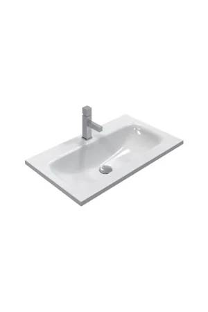 Thebalux Flow, 80 cm, lavabo, 1 trou pour robinet, 1 vasque, minéral, blanc Soldes