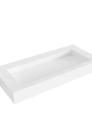 Réduction Mondiaz AVON Lavabo suspendu 100x46x12cm Centre Solid Surface Talc