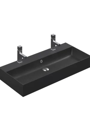 Thebalux Aura, 100cm, lavabo 2x trou de robinet, céramique Must-Have