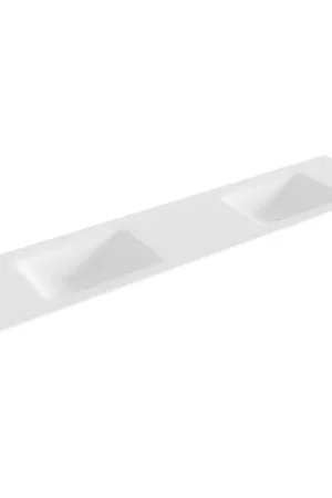 Usine Directe Mondiaz CLOUD Talc solid surface lavabo encastré 200cm double