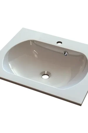 Satisfait Ou Remboursé Nemo Start Neva plan-vasque en résine minérale 600x500x15 mm blanc