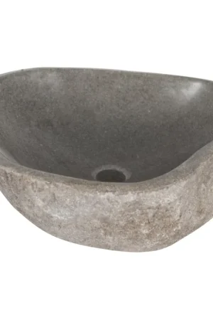 Livraison Express Differnz Lombok vasque - 40x50cm - pierre de rivière gris