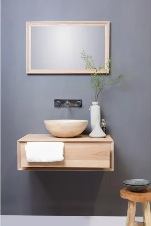 Forzalaqua Roma vasque 40x40x15cm Ronde Pierre naturelle Travertin adouci Pas Cher
