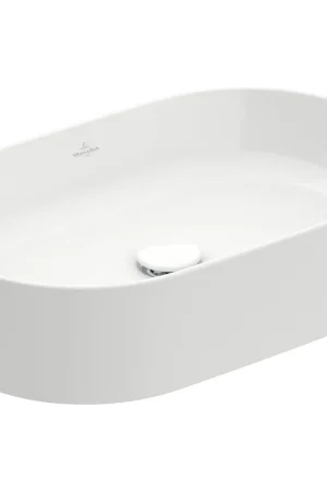 Réduction Villeroy & Boch Collaro vasque à poser - ovale 56x36cm - sans trop-plein sans trou de robinetterie blanc