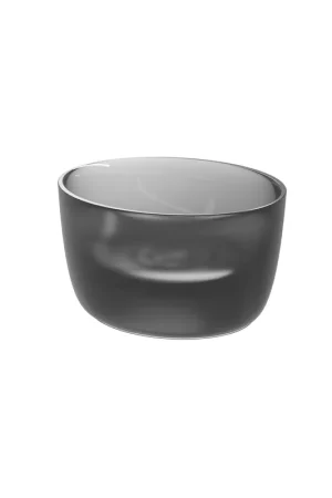 Riho Oval Vasque à poser - 38x33cm - solid surface - semi transparent - Frosted smoke Achat Immédiat