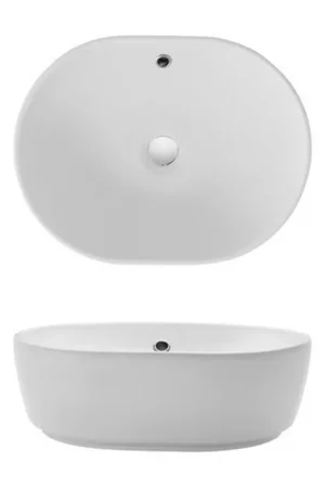 Satisfait Ou Remboursé Crosswater Pearl Vasque à poser - 45x35x15,8cm - sans trou de robinet - trop-plein - fireclay blanc