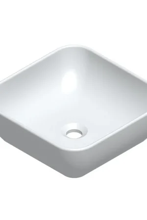 Sanicare Quattro vasque à poser 40x40cm carrée céramique blanc Nouvelle Collection