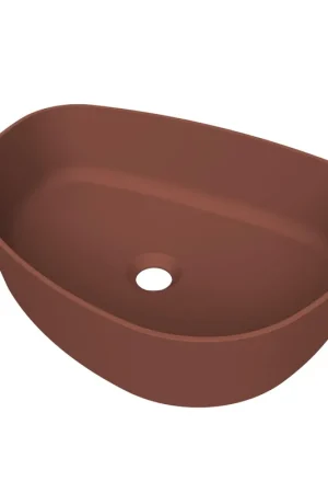 Arcqua Rocker vasque - à poser - organique droite - 50x37cm - terracotta mat Achat Immédiat