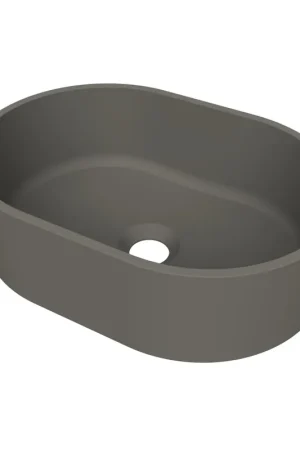 Arcqua Case vasque à poser - ovale - 40x28cm - quartz gris mat Offre Spéciale