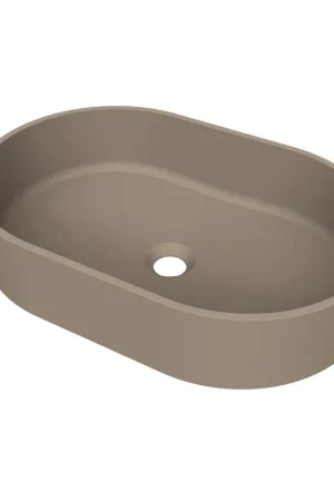 Arcqua Case vasque à poser - ovale - 55x36cm - mat truffe Prix Réduit