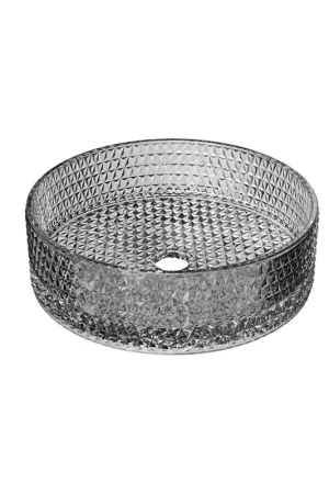 Riho Glamour Vasque à poser - 35.5x35.5x11cm - verre - Smoke (gris) Bon Marché